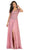 May Queen - MQ1638 Embellished V-neck A-line Dress Special Occasion Dress M / Mauve