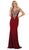 May Queen - MQ1640 Applique Off-Shoulder Trumpet Dress Special Occasion Dress 4 / Burgundy