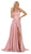May Queen - MQ1642 Halter Neck Tie String Back A-Line Satin Gown Prom Dresses