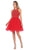 May Queen - MQ1643 Lace Applique Jewel Neck Sleeveless Cocktail Dress Cocktail Dresses 2 / Red