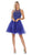 May Queen - MQ1643 Lace Applique Jewel Neck Sleeveless Cocktail Dress Cocktail Dresses 2 / Royal