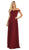May Queen - MQ1644B Embroidered Off-Shoulder A-Line Dress Mother of the Bride Dresses 22 / Burgundy