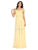 May Queen - MQ1644B Embroidered Off-Shoulder A-Line Dress Mother of the Bride Dresses 22 / Yellow