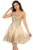 May Queen - MQ1650 Strapless Scallop Neckline Embellished Short Dress Homecoming Dresses