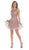 May Queen - MQ1653 Glitter Mesh Sleeveless V Neckline Cocktail Dress Cocktail Dresses 2 / Copper