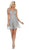 May Queen - MQ1653 Glitter Mesh Sleeveless V Neckline Cocktail Dress Cocktail Dresses 2 / Silver