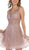May Queen - MQ1653 Glitter Mesh Sleeveless V Neckline Cocktail Dress Cocktail Dresses