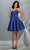 May Queen - MQ1654 V Neck Sleeveless Fit and Flare Short Dress Cocktail Dresses 8 / Royal