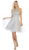 May Queen - MQ1657 Halter Neck Embroidery Embellished Cocktail Dress Cocktail Dresses 2 / Silver/Silver