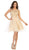 May Queen - MQ1658 Lace Applique Illusion Scoop Neck Cocktail Dress Cocktail Dresses 2 / Champagne