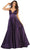May Queen - MQ1664 V-Neck A-Line Evening Gown Bridesmaid Dresses 4 / Eggplant