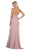 May Queen - MQ1666 Draping Surplice Bodice High Slit Gown Bridesmaid Dresses