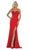 May Queen - MQ1673 Scallop Trimmed Lace Bustier Evening Gown Bridesmaid Dresses 2 / Red