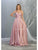 May Queen - MQ1678 Spaghetti Straps Corset Back Long Satin Gown Bridesmaid Dresses 2 / Mauve