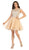 May Queen - MQ1681 Embellished Illusion Bateau Tiered A-line Dress Cocktail Dresses 4 / Champagne