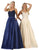 May Queen - MQ1685 Sleeveless Beaded Mesh Lace Back A-Line Satin Gown Bridesmaid Dresses 4 / Navy