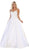 May Queen - MQ1685 Sleeveless Beaded Mesh Lace Back A-Line Satin Gown Bridesmaid Dresses 4 / White