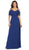 May Queen - MQ1686 Draping Off Shoulder Chiffon Long Dress Bridesmaid Dresses 4 / Royal