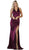 May Queen - MQ1690 Deep V-neck Trumpet Dress Special Occasion Dress 2 / Eggplant