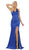 May Queen - MQ1690 Deep V-neck Trumpet Dress Special Occasion Dress 2 / Royal