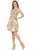 May Queen - MQ1691 Sequin Embellished Strapless Cocktail Dress Cocktail Dresses 2 / Gold