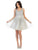 May Queen - MQ1692 Rhinestone-Ornate Appliqued Short Dress Cocktail Dresses 2 / Silver