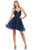 May Queen - MQ1693 Sparkly Lace Appliqued A-Line Tulle Cocktail Dress Cocktail Dresses 2 / Navy