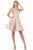 May Queen - MQ1697 Deep V-neck A-line Cocktail Dress Cocktail Dresses 4 / Champagne