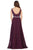 May Queen - MQ1701 Embroidered Plunging V-neck A-line Gown Evening Dresses