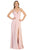 May Queen - MQ1704 V NECK SPAGHETTI STRAP HIGH SLIT A-LINE GOWN Evening Dresses 2 / Dusty-Rose