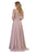 May Queen - MQ1706 Embroidered Illusion Jewel A-Line Dress Mother of the Bride Dresses