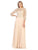May Queen - MQ1706 Embroidered Illusion Jewel A-Line Dress Mother of the Bride Dresses M / Champagne