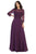May Queen - MQ1706 Embroidered Illusion Jewel A-Line Dress Mother of the Bride Dresses M / Eggplant