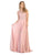 May Queen - MQ1707 Swirl Motif Embroidered Chiffon Dress Prom Dresses 4 / Dusty Rose