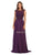 May Queen - MQ1707 Swirl Motif Embroidered Chiffon Dress Prom Dresses 4 / Eggplant