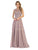 May Queen - MQ1707 Swirl Motif Embroidered Chiffon Dress Prom Dresses 4 / Mauve