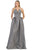 May Queen - MQ1710 Strapless Plunging V-Neck A-Line Dress Prom Dresses 4 / Silver
