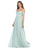 May Queen - MQ1711 Draped Off Shoulder Chiffon A-Line gown Bridesmaid Dresses 4 / Sage