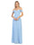 May Queen - MQ1711B Off Shoulder Chiffon A-Line Dress Bridesmaid Dresses 22 / Dusty-Blue