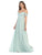 May Queen - MQ1711B Off Shoulder Chiffon A-Line Dress Bridesmaid Dresses 22 / Sage