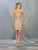 May Queen - MQ1715 Short Off Shoulder Lace Appliqued Dress Party Dresses