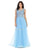 May Queen - MQ1716 Lace Appliqued Bodice Tulle Dress Prom Dresses 4 / Perry Blue