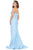 May Queen - MQ1718 Strapless Sweetheart Draping High Slit Dress Evening Dresses