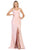 May Queen - MQ1718 Strapless Sweetheart Draping High Slit Dress Evening Dresses 4 / Mauve