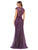 May Queen - MQ1722 Cap Sleeve Illusion Glitter Motif Sheath Dress Evening Dresses