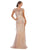 May Queen - MQ1722 Cap Sleeve Illusion Glitter Motif Sheath Dress Evening Dresses 4 / Mauve