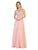 May Queen - MQ1725 Lace Bodice Chiffon A-Line Long Formal Dress Mother of the Bride Dresses 4 / Dusty-Rose