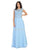 May Queen - MQ1725 Lace Bodice Chiffon A-Line Long Formal Dress Mother of the Bride Dresses 4 / Perry Blue