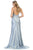 May Queen - MQ1727 Plunging V-Neck A-Line Evening Gown Prom Dresses