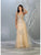 May Queen - MQ1735 Embellished Deep V-neck A-line Dress Prom Dresses 4 / Gold